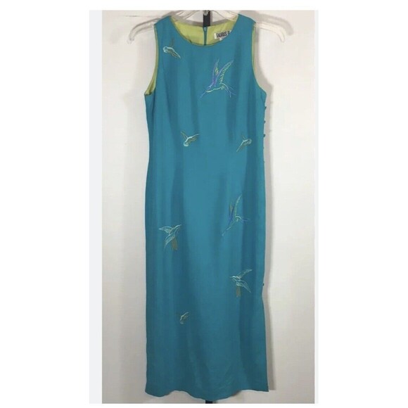 Donna Morgan Vintage Floral Embroidered Maxi Linen Dress Women’s 16 - Picture 15 of 16